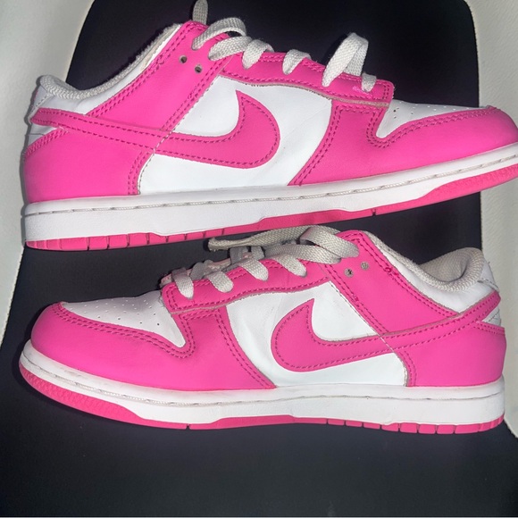 Nike Pink and White Low-Top Sneakers Kids Size 3 - Picture 14 of 16
